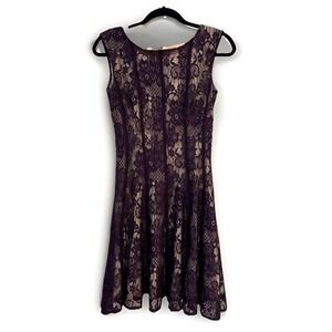 Lace Dress Sz 6 Purple Whimsigoth Gothic Fairycore Sleeveless Fit & Flare Flowy